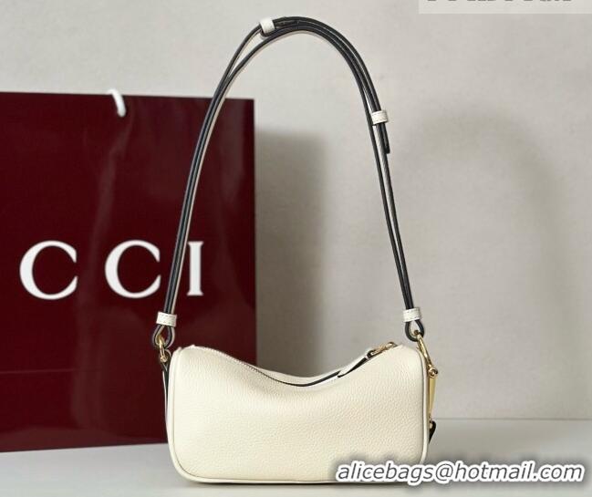 Super Quality Gucci Half Horsebit mini shoulder bag in Grainy Leather 860784 White 2026