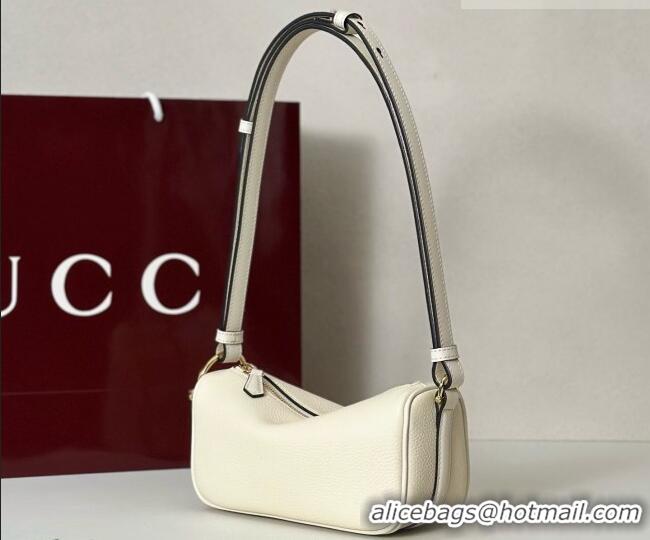 Super Quality Gucci Half Horsebit mini shoulder bag in Grainy Leather 860784 White 2026