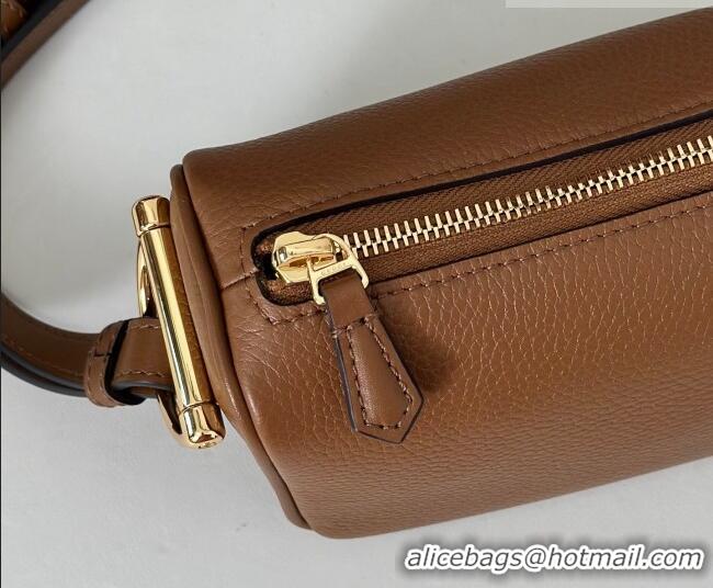 Top Quality Gucci Half Horsebit mini shoulder bag in Grainy Leather 860784 Brown 2026