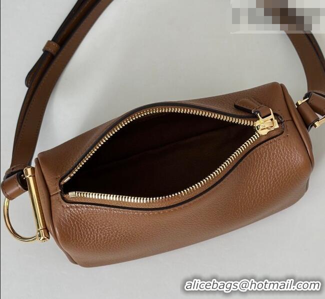 Top Quality Gucci Half Horsebit mini shoulder bag in Grainy Leather 860784 Brown 2026