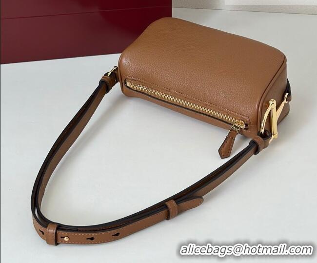 Top Quality Gucci Half Horsebit mini shoulder bag in Grainy Leather 860784 Brown 2026