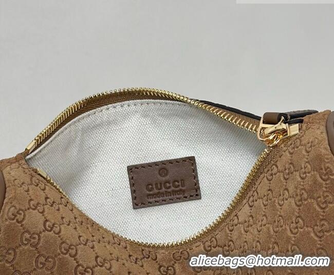 Best Price Gucci Half Horsebit mini shoulder bag in GG Suede 860784 Brown 2026