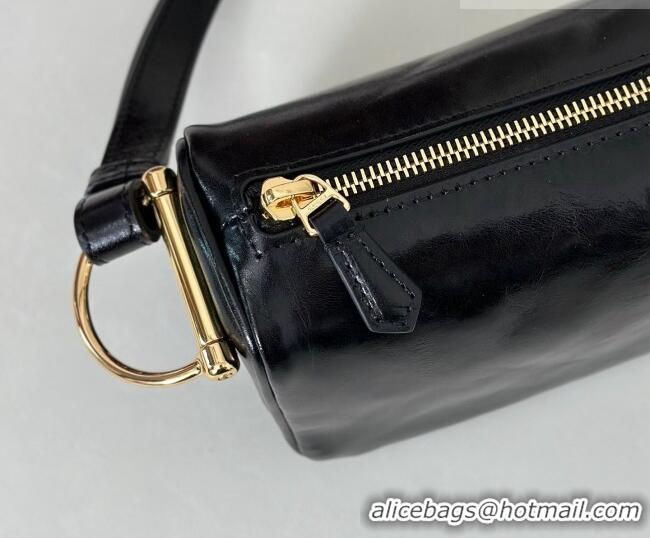 Cheapest Gucci Half Horsebit mini shoulder bag in Crinkle Patent Leather 860784 Black 2026