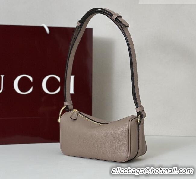 Good Discount Gucci Half Horsebit mini shoulder bag in Grainy Leather 860784 Taupe 2026