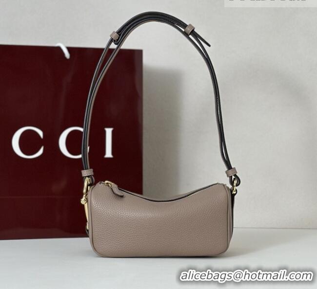 Good Discount Gucci Half Horsebit mini shoulder bag in Grainy Leather 860784 Taupe 2026