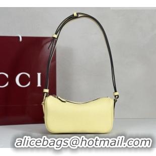 Grade Quality Gucci Half Horsebit mini shoulder bag in Grainy Leather 860784 Light Yellow 2026