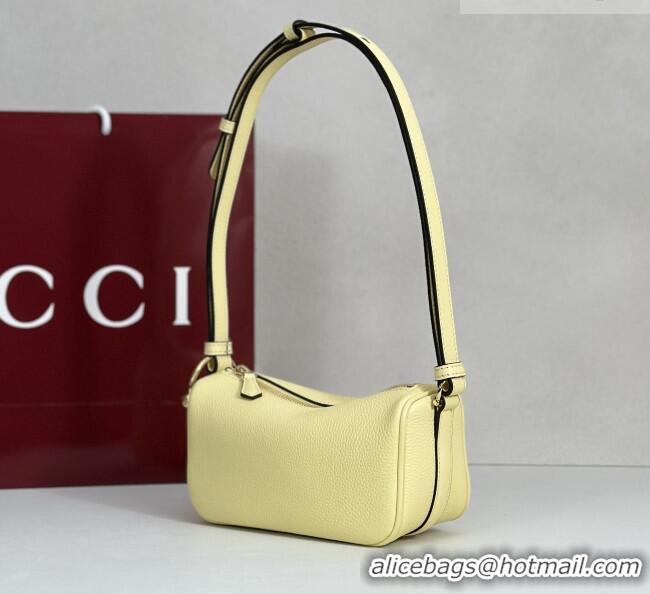 Grade Quality Gucci Half Horsebit mini shoulder bag in Grainy Leather 860784 Light Yellow 2026