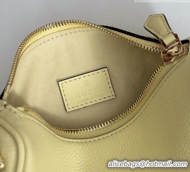 Grade Quality Gucci Half Horsebit mini shoulder bag in Grainy Leather 860784 Light Yellow 2026
