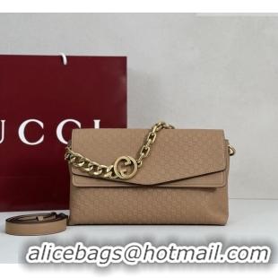 Grade Design Gucci Medium shoulder bag with chain in GG Leather 857622 Light Brown 2026