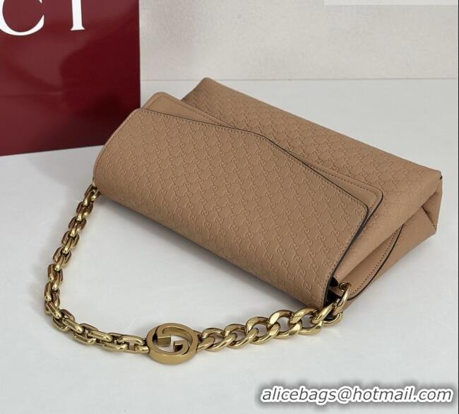 Grade Design Gucci Medium shoulder bag with chain in GG Leather 857622 Light Brown 2026