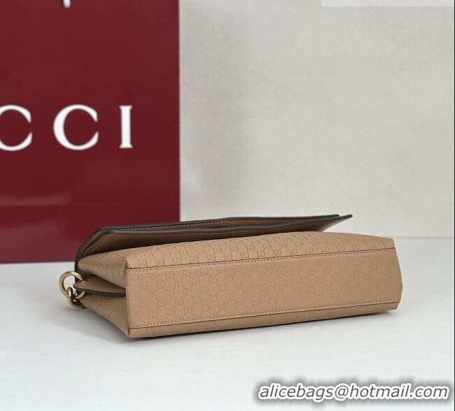 Grade Design Gucci Medium shoulder bag with chain in GG Leather 857622 Light Brown 2026