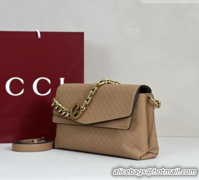Grade Design Gucci Medium shoulder bag with chain in GG Leather 857622 Light Brown 2026