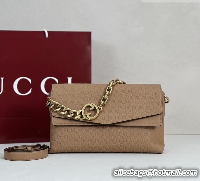 Grade Design Gucci Medium shoulder bag with chain in GG Leather 857622 Light Brown 2026
