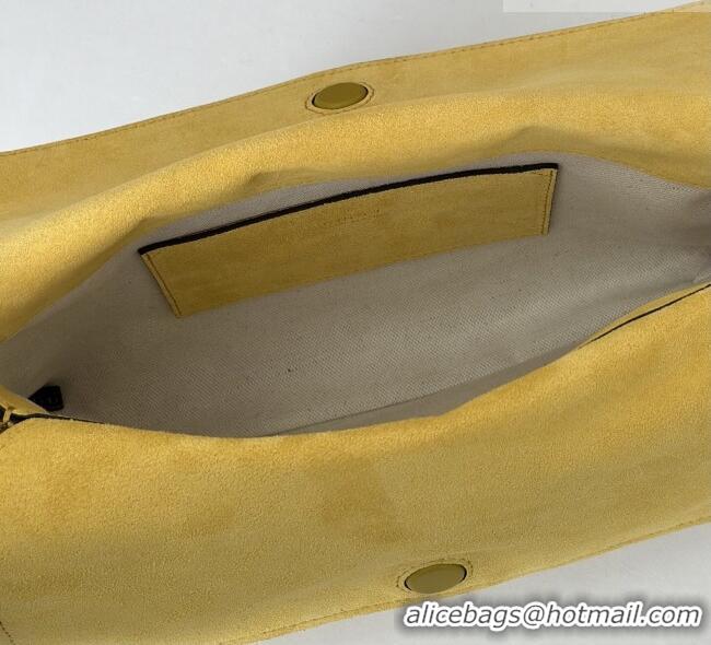 Buy Discount Gucci Medium shoulder bag with chain in GG Suede 857622 Mustard Yellow 2026