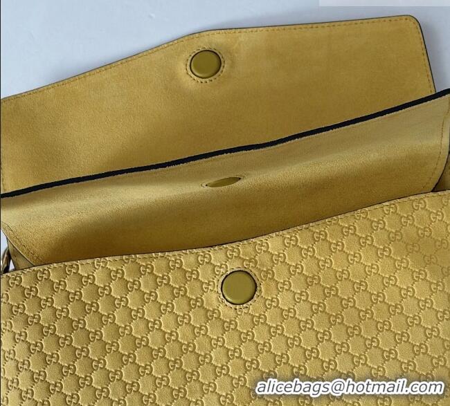 Buy Discount Gucci Medium shoulder bag with chain in GG Suede 857622 Mustard Yellow 2026