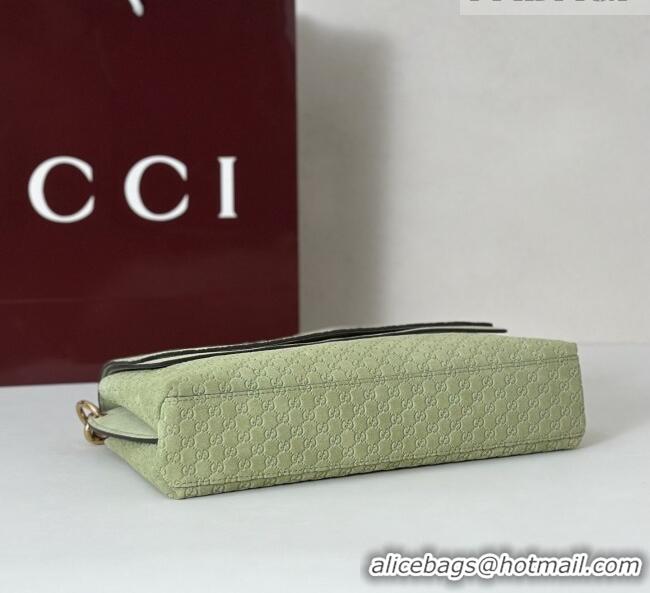 Cheapest Gucci Medium shoulder bag with chain in GG Suede 857622 Dusty Green 2026
