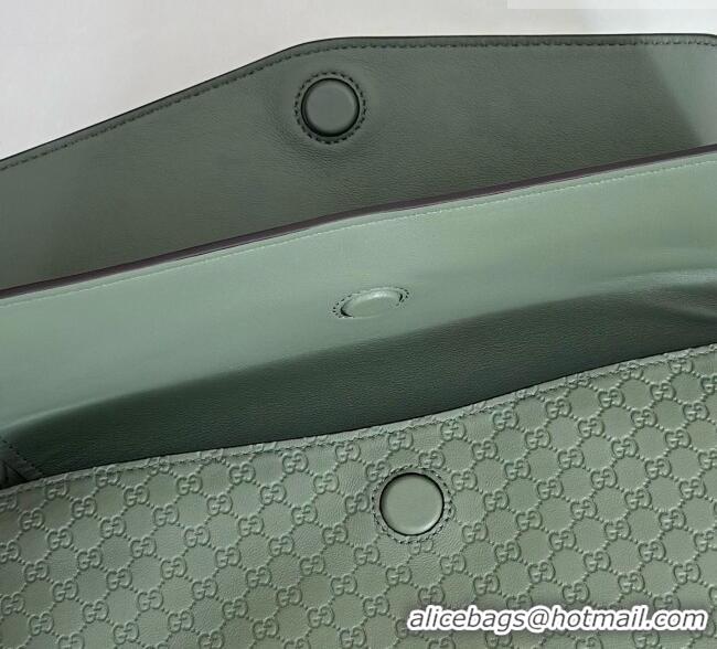 Best Quality Gucci Medium shoulder bag with chain in GG Leather 857622 Sage Green 2026