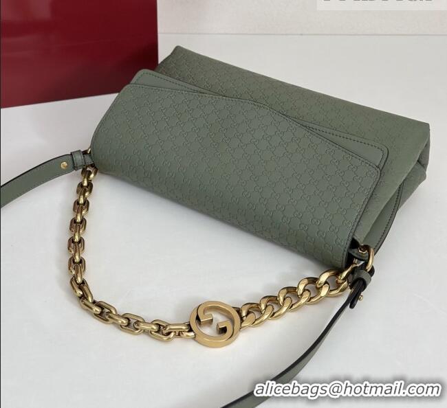 Best Quality Gucci Medium shoulder bag with chain in GG Leather 857622 Sage Green 2026