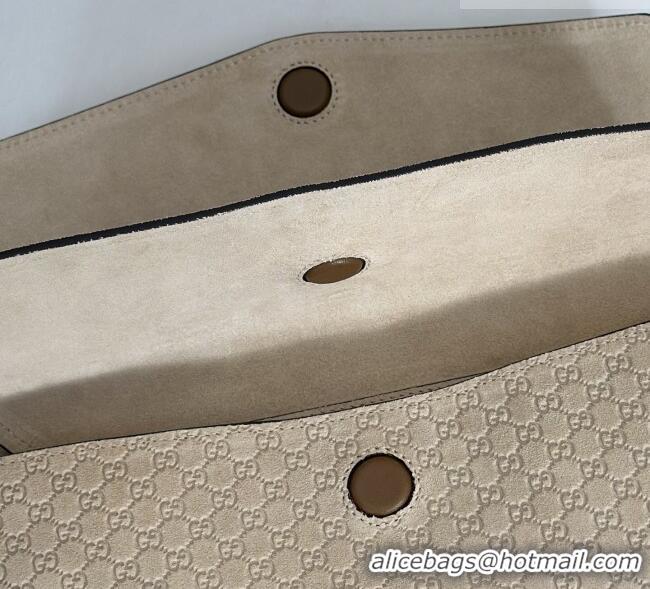 Cheapest Gucci Medium shoulder bag with chain in GG Suede 857622 Beige 2026