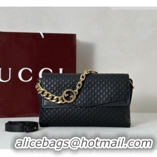 Best Price Gucci Medium shoulder bag with chain in GG Leather 857622 Black 2026