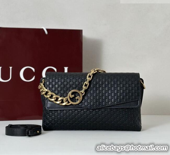 Best Price Gucci Medium shoulder bag with chain in GG Leather 857622 Black 2026