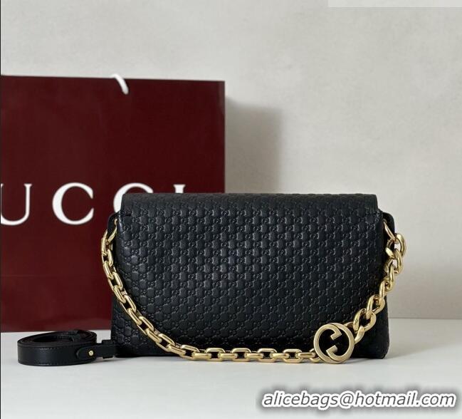 Best Price Gucci Medium shoulder bag with chain in GG Leather 857622 Black 2026