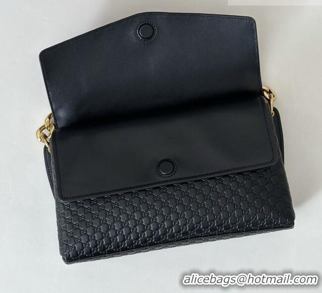 Best Price Gucci Medium shoulder bag with chain in GG Leather 857622 Black 2026