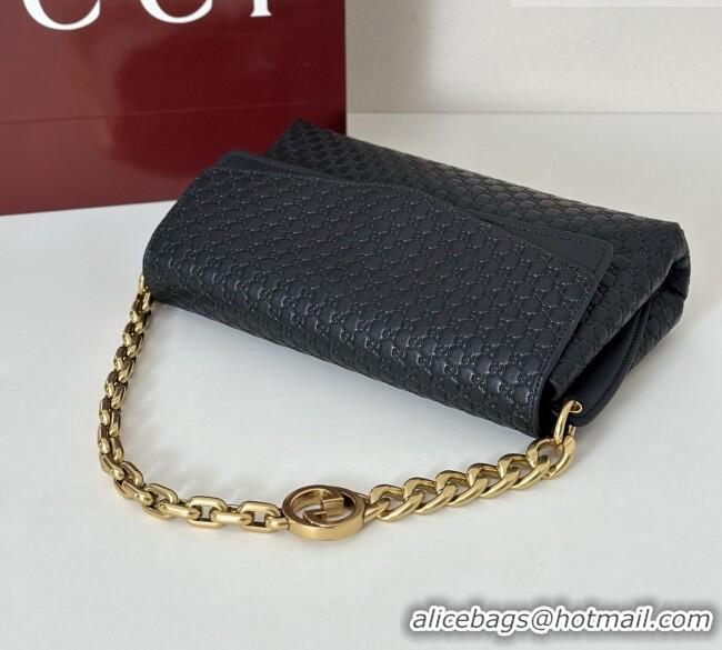 Best Price Gucci Medium shoulder bag with chain in GG Leather 857622 Black 2026