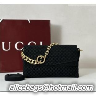 Market Sells Gucci Medium shoulder bag with chain in GG Suede 857622 Black 2026