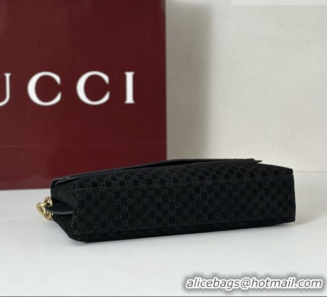 Market Sells Gucci Medium shoulder bag with chain in GG Suede 857622 Black 2026