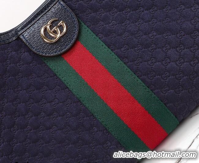 Good Taste Gucci Giglio Small Tote Bag in GG Suede 860845 Blue 2026