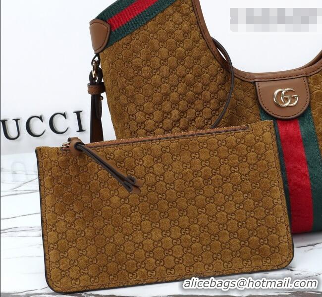 Grade Quality Gucci Giglio Small Tote Bag in GG Suede 860845 Brown 2026