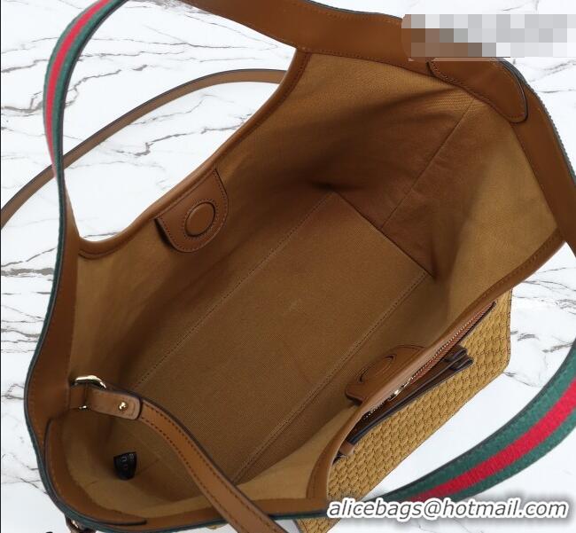 Grade Quality Gucci Giglio Small Tote Bag in GG Suede 860845 Brown 2026