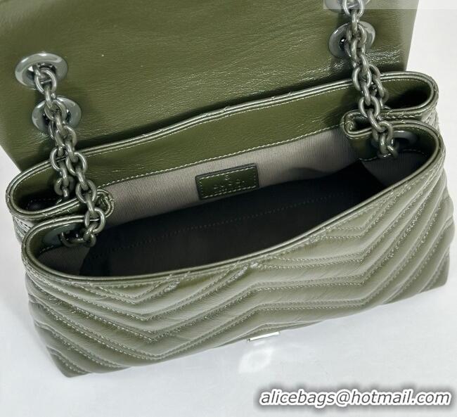 Top Quality Gucci GG Marmont Leather small shoulder bag 855371 Forest Green 2026