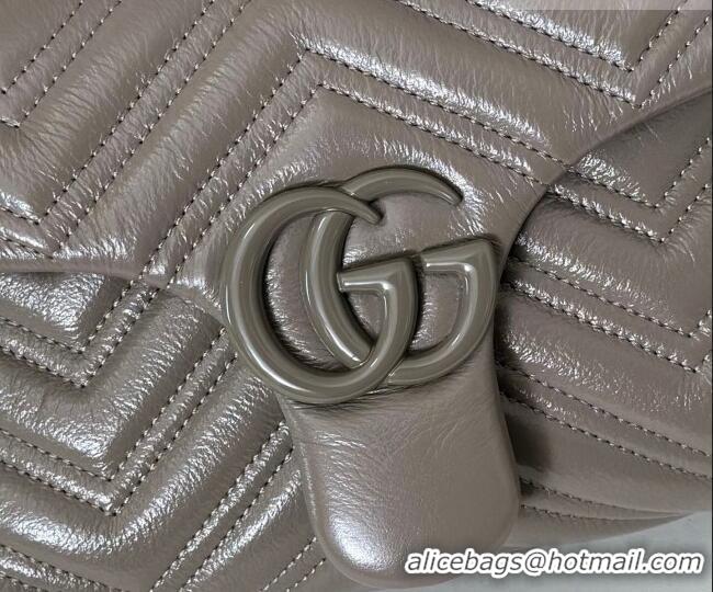 Trendy Design Gucci GG Marmont Leather small shoulder bag 855371 Grey 2026