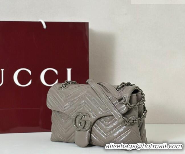 Trendy Design Gucci GG Marmont Leather small shoulder bag 855371 Grey 2026