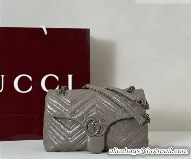 Trendy Design Gucci GG Marmont Leather small shoulder bag 855371 Grey 2026