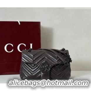 Inexpensive Gucci GG Marmont Leather small shoulder bag 855371 Dark Brown 2026