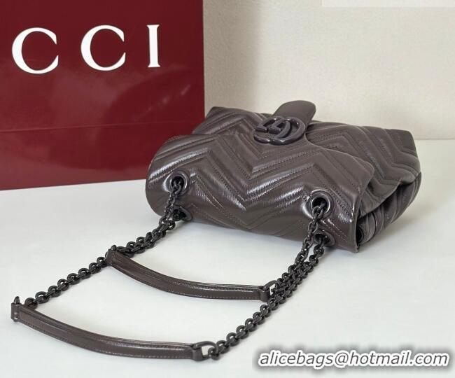Inexpensive Gucci GG Marmont Leather small shoulder bag 855371 Dark Brown 2026