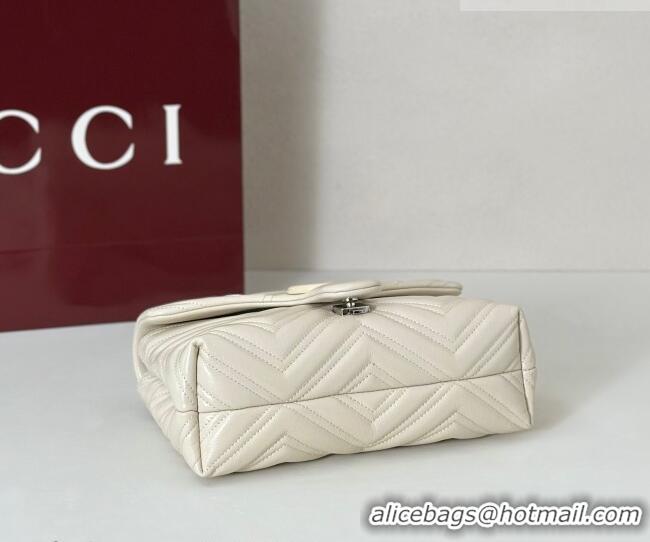 Best Quality Gucci GG Marmont Leather small shoulder bag 855371 Ivory White 2026