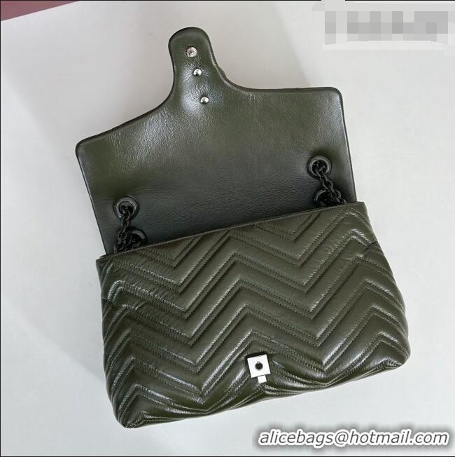 Promotional Gucci GG Marmont Leather medium shoulder bag 850676 Forest Green 2026