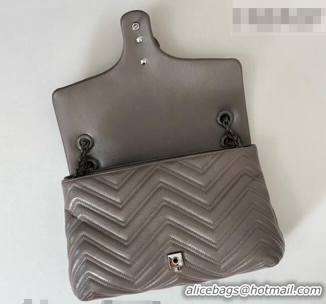 Best Grade Gucci GG Marmont Leather medium shoulder bag 850676 Grey 2026