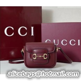 Buy Discount Gucci Horsebit 1955 Leather Micro Bag 851620 Ancora Red 2026