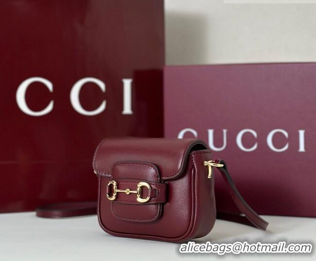 Buy Discount Gucci Horsebit 1955 Leather Micro Bag 851620 Ancora Red 2026