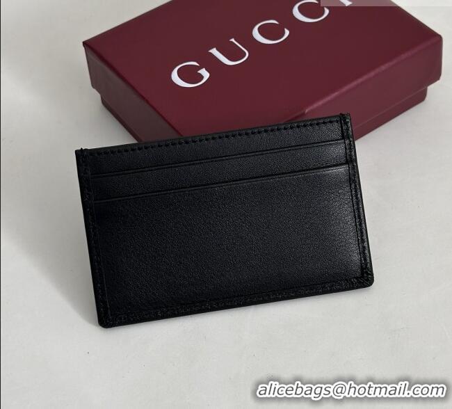 Unique Grade Gucci Card Case in GG Fabric 834795 Black/Silver 2026