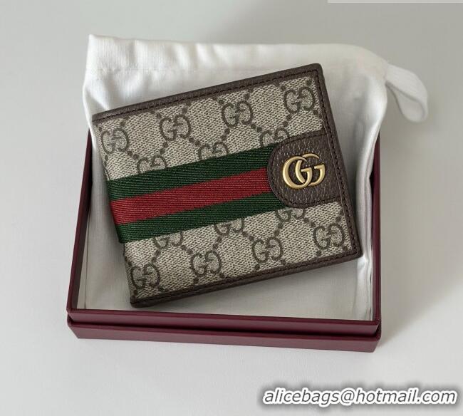 Buy Discount Gucci Bi-fold Wallet in GG Canvas 834271 Beige/Brown 2026