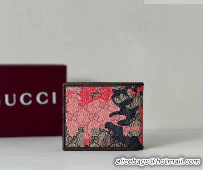 Trendy Design Gucci Bi-fold Wallet in Camouflage GG Fabric 834271 Pink/Red 2026