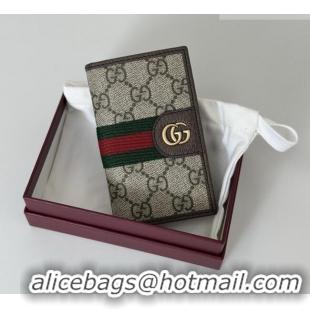 Famous Brand Gucci Long Card Case in GG Canvas 834691 Beige/Brown 2026