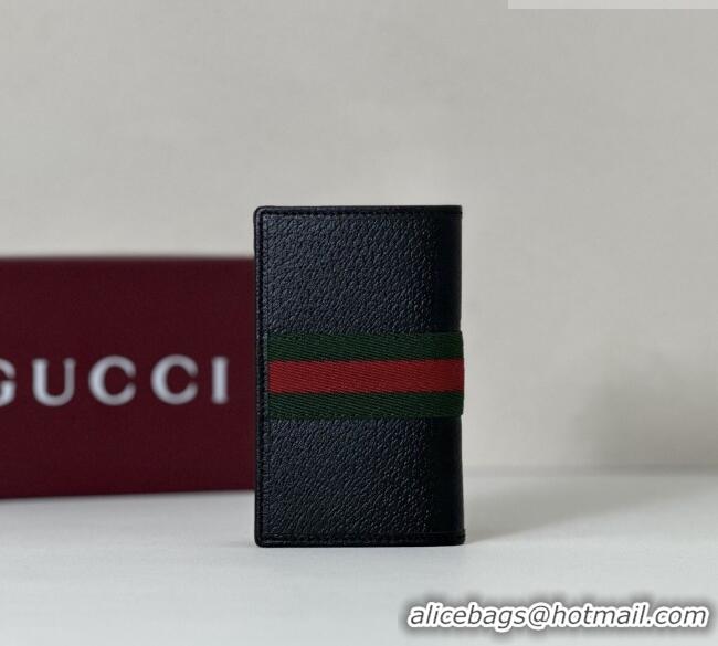 Top Grade Gucci Long Card Case in 834691 Black Leather 2026