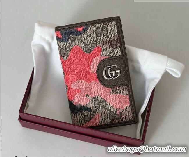 Super Quality Gucci Long Card Case in Camouflage GG Fabric 834691 Pink/Red 2026